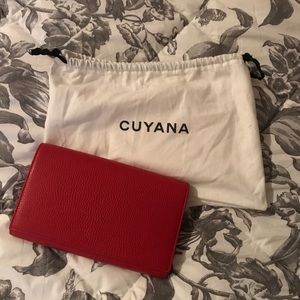 Red Cuyana Travel Wallet